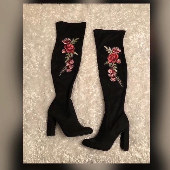🆕 Steve Madden Rose Embroidered Boots - Picture 8 of 8